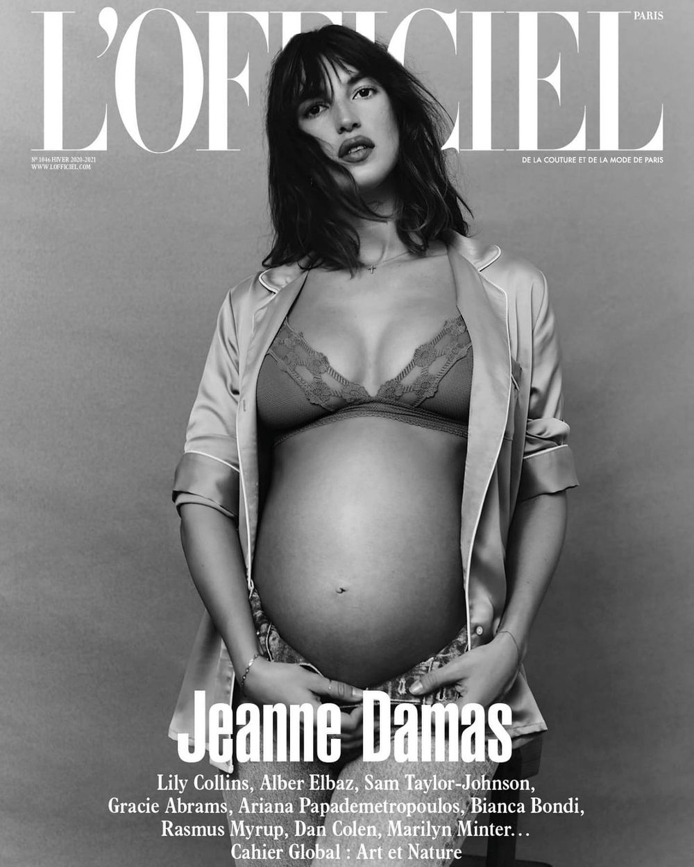 Jeanne Damas pregnant french L'officiel magazine cover 2020