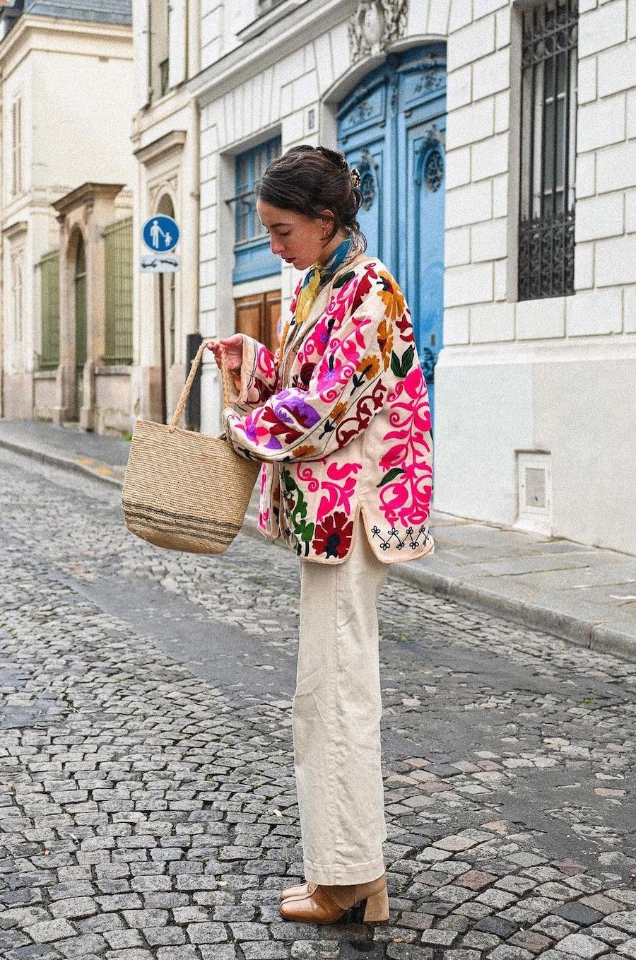 Paris, France -February 27, 2019: Street style outfit - Camila