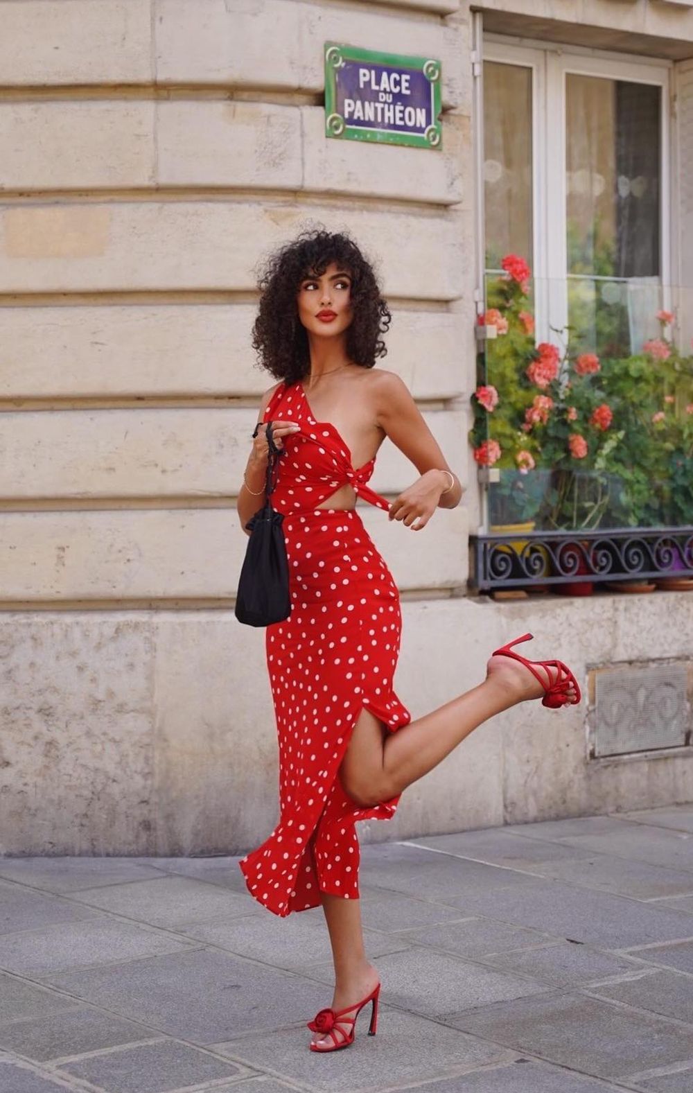 French fashion influencers polka dot dress junybreeze