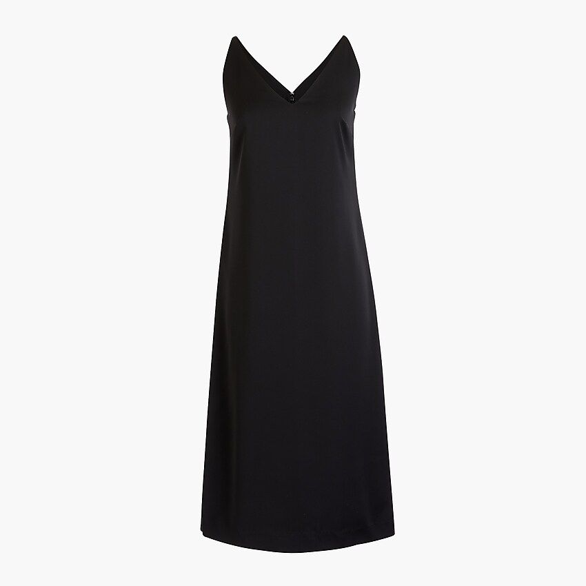 French wardrobe essentials - Black Midi slip dress