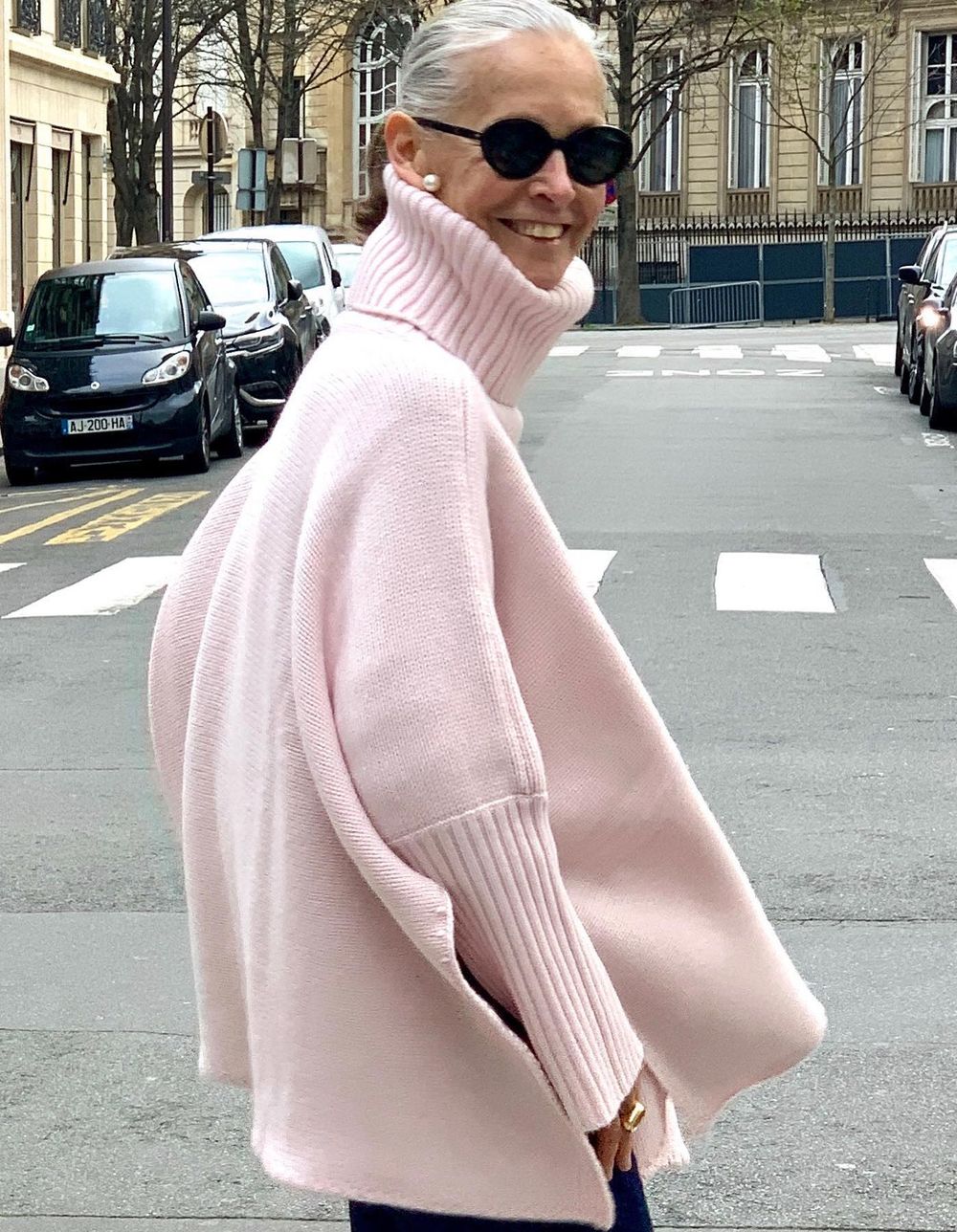 French Over 50 style pink cashmere lindavwright