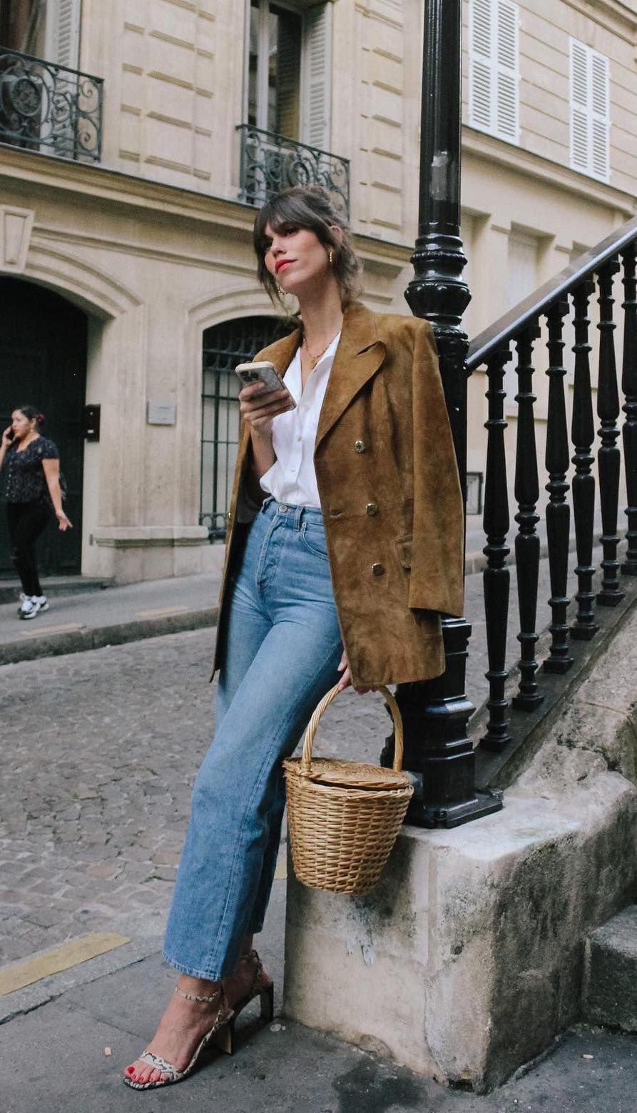 Fall suede jacket french style _droledefrimousse_