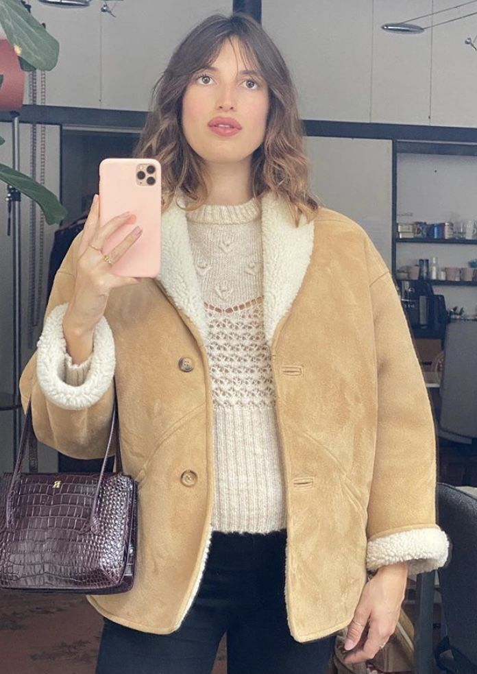 French Shearling Coat outfits jeanne damas