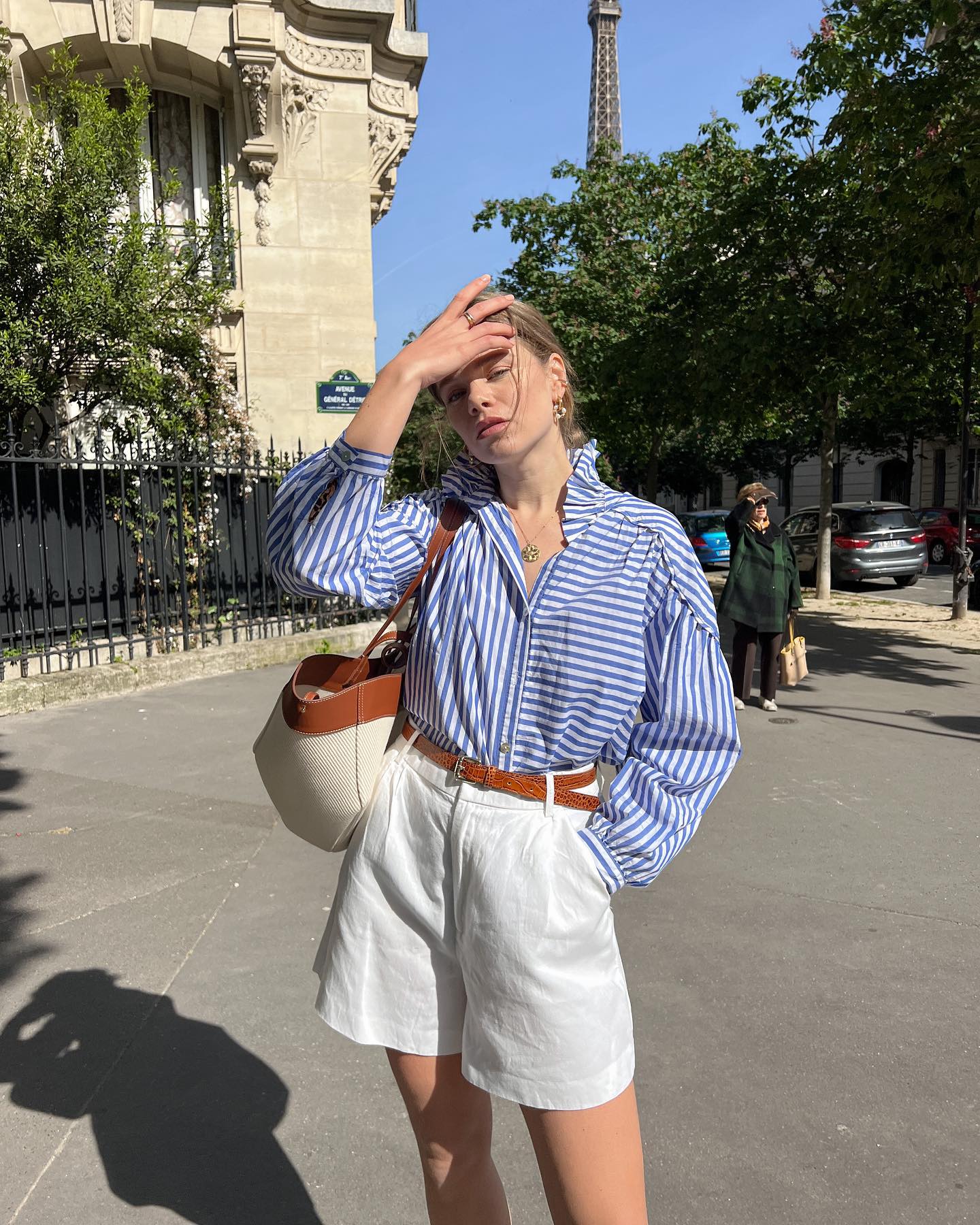 French girl summer linen shorts elodieromy