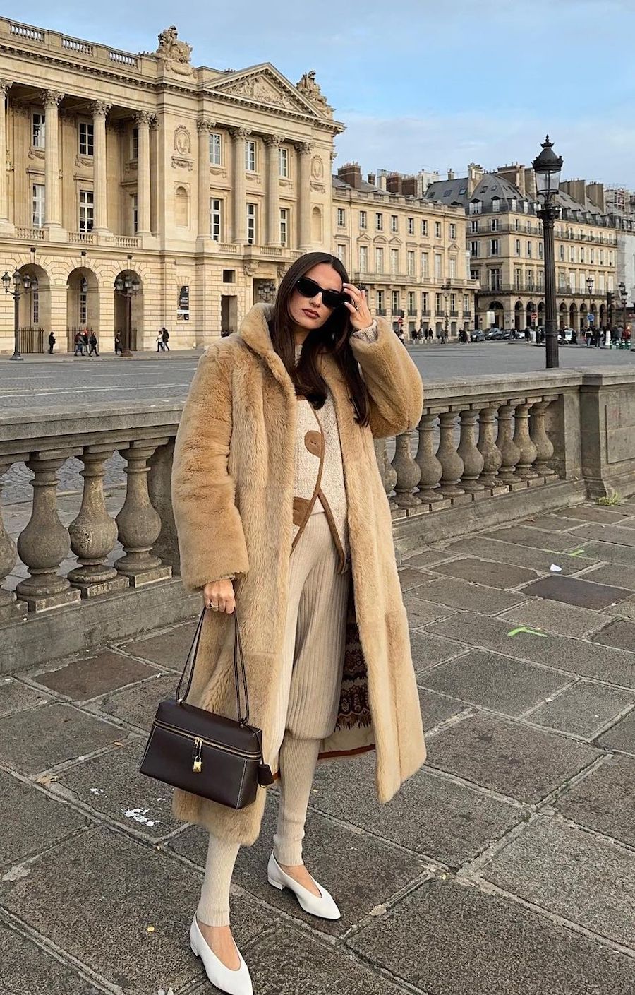 Parisian winter outfits fur coat gabriellecaunesil
