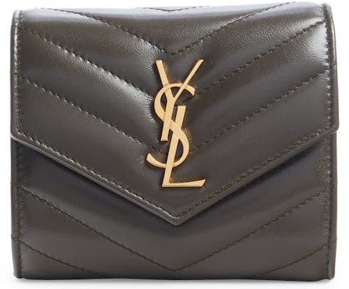 Saint Laurent Matelassé Leather Envelope Wallet
