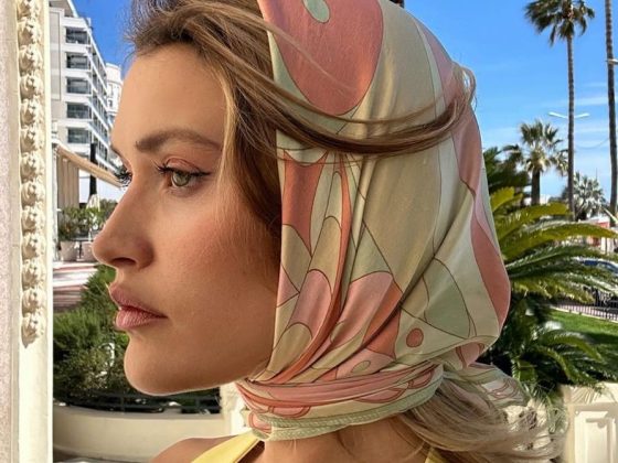 French Scarf as head wrap