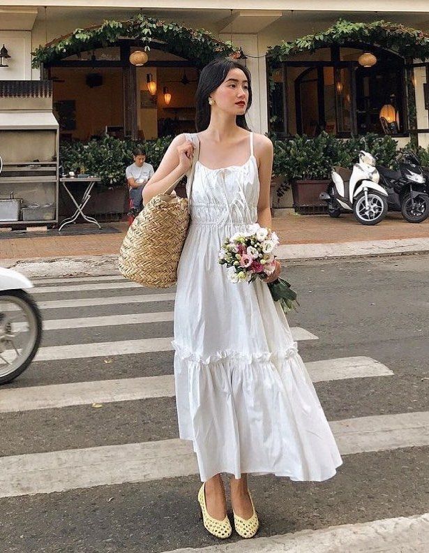 French White dress cotton drawstring outfit