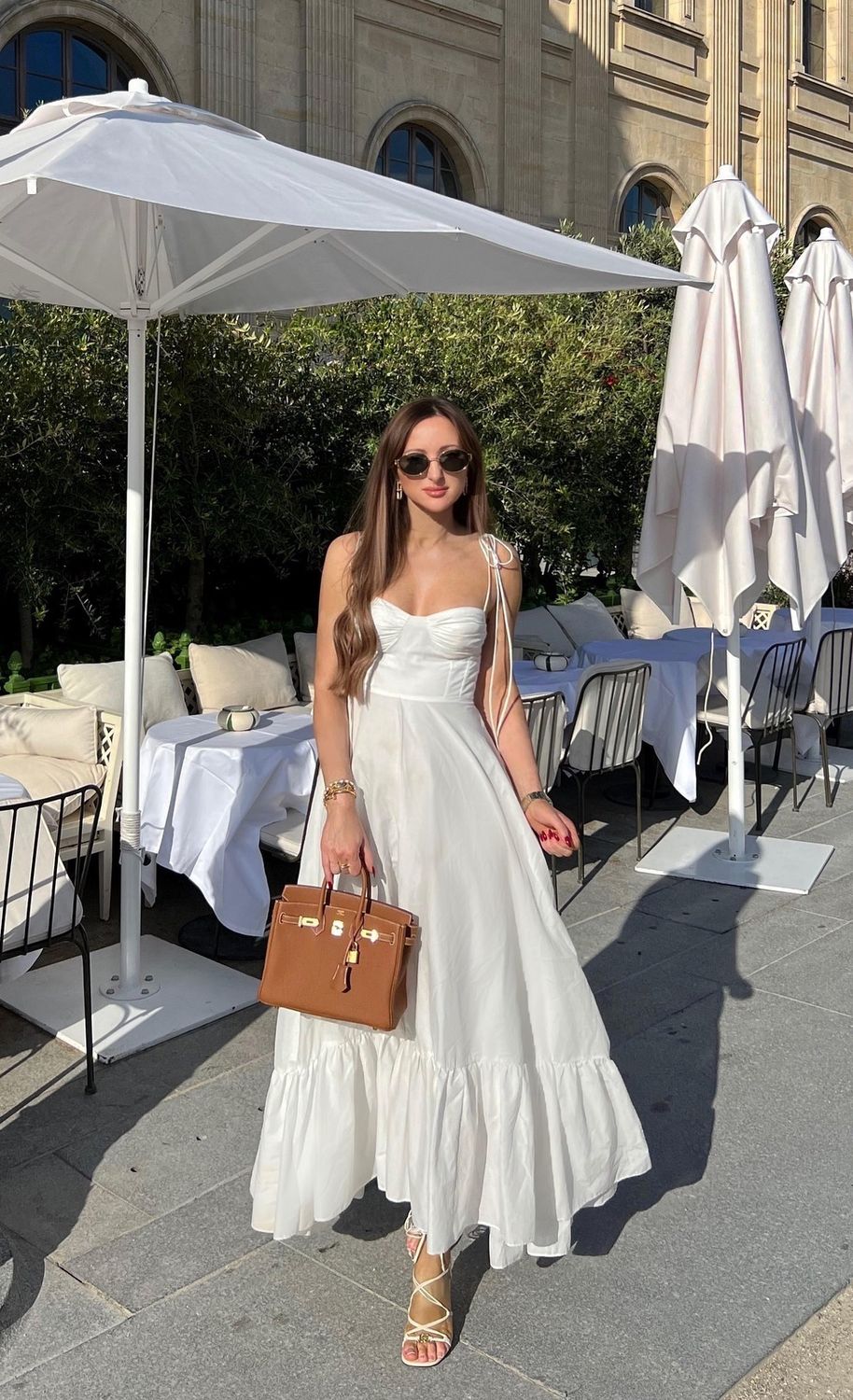 French White dress outfit