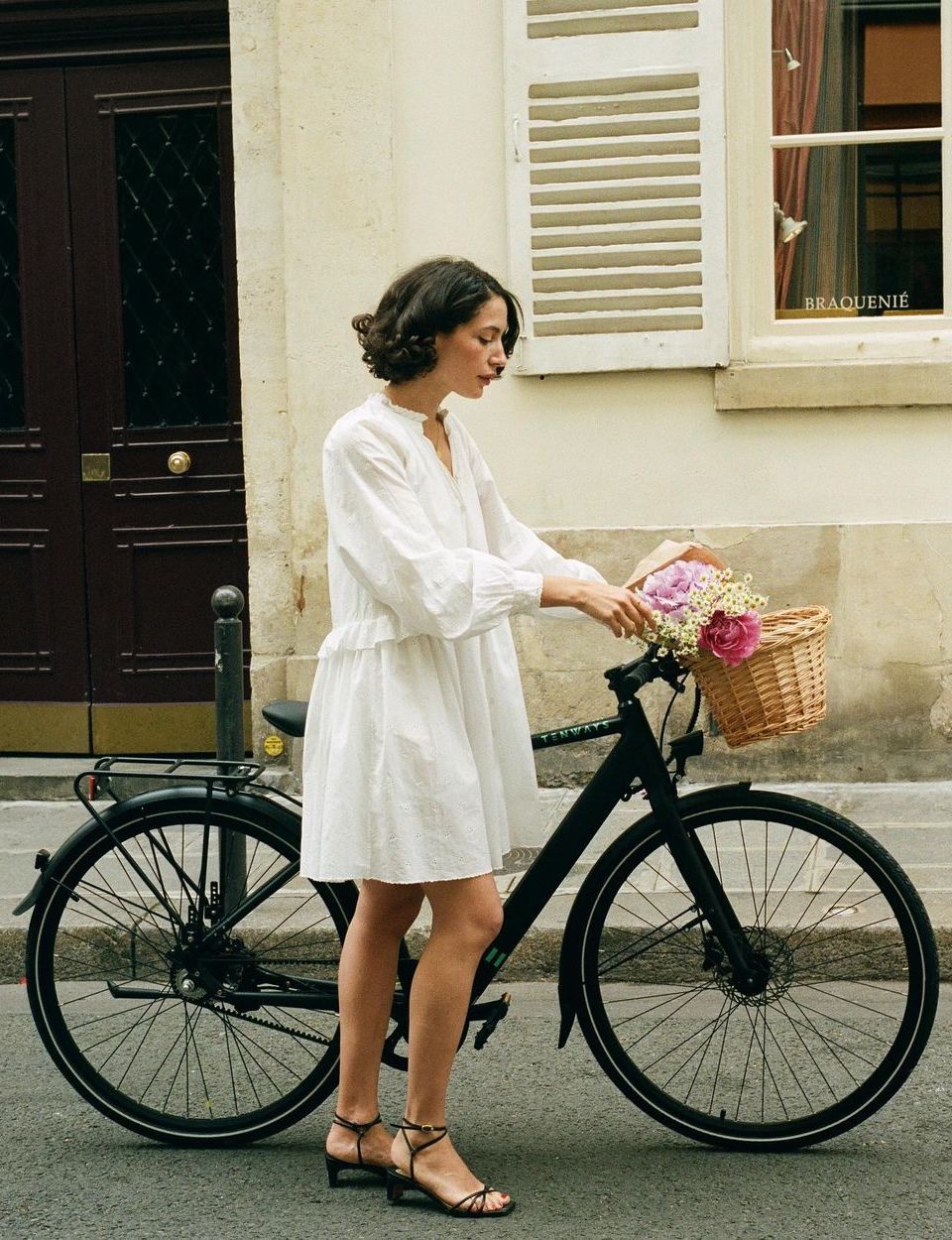 French girl Bicycle outfits white melodiebance