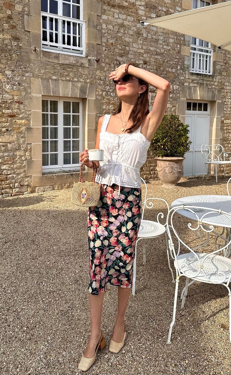 South of France outfits floral skirt mariellehaon