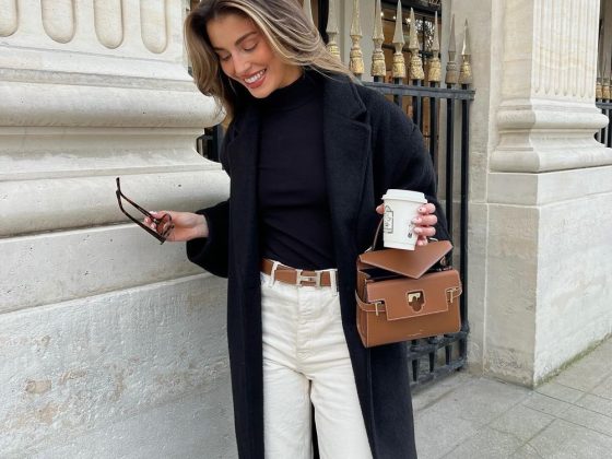 Brown leather handbag outfits elisalevallois