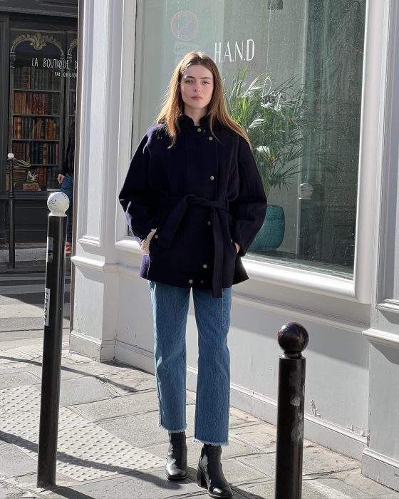 French Navy coat black boots camille_pidoux