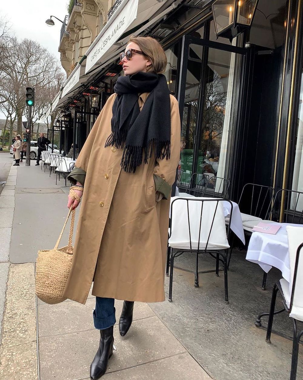 French Winter scarf styles trench coat solenelara