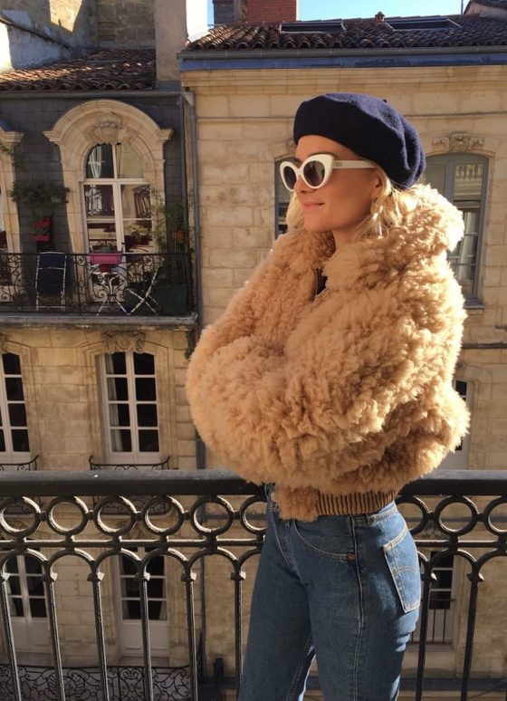 French Teddy coat beige annelauremais
