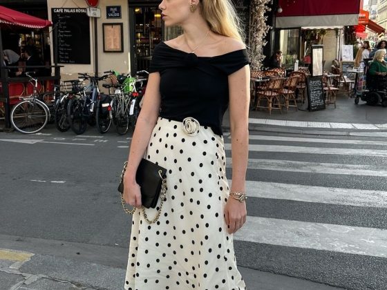 French Polka dot skirt in paris outfit elodieromy
