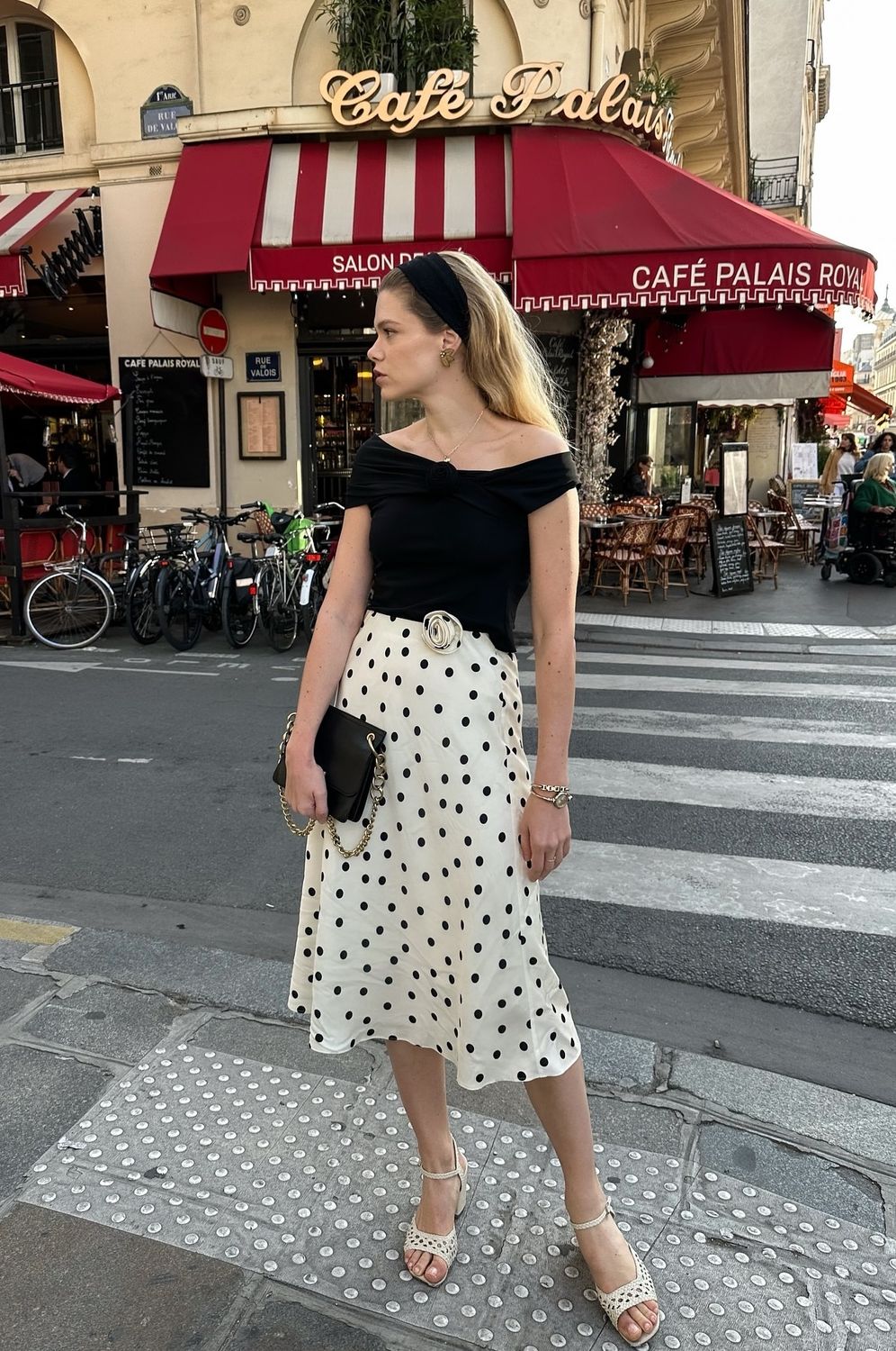 French Polka dot skirt in paris outfit elodieromy
