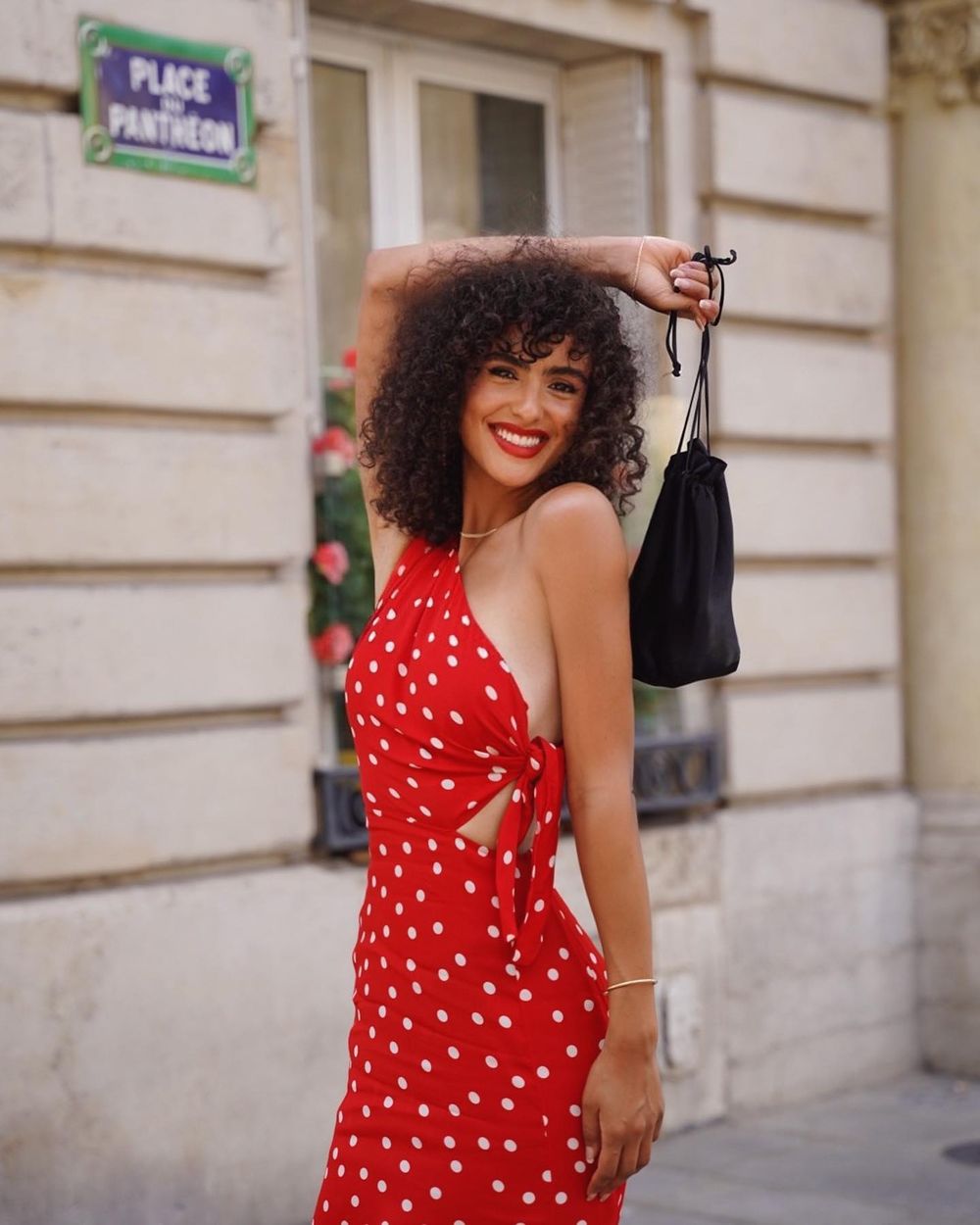 French Polka dots red dress junybreeze