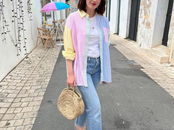 French Spring fashion Straw bag outfit julie__etc