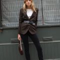 French Belt styling over blazer camillecharriere