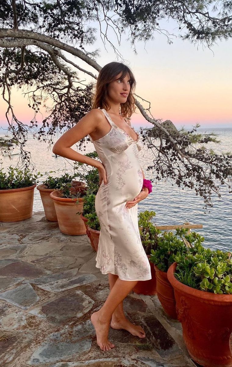 French Pregnancy style summer silk slip dress jeannedamas